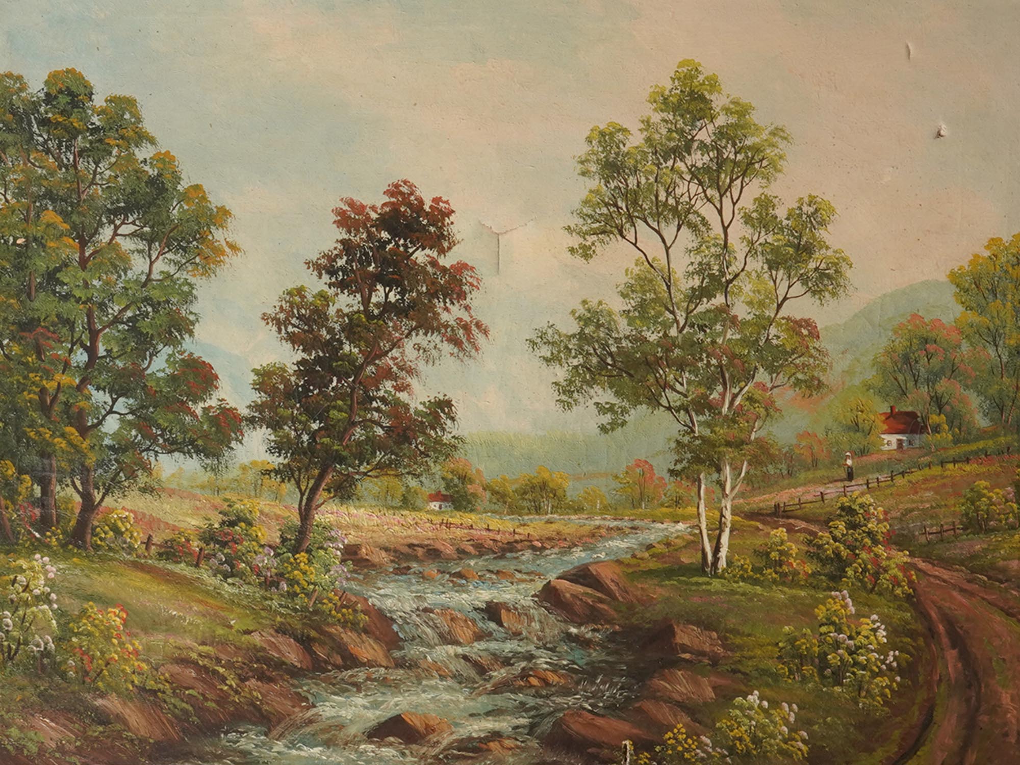 LARGE VINTAGE L. COULDWELL LANDSCAPE PAINTING PIC-1